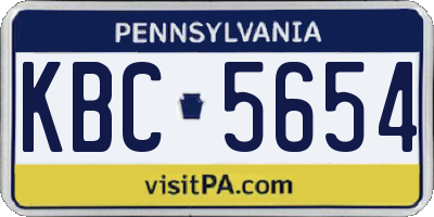 PA license plate KBC5654