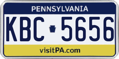 PA license plate KBC5656