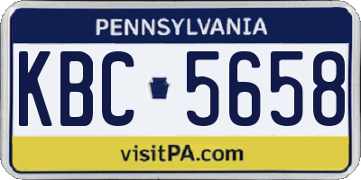 PA license plate KBC5658