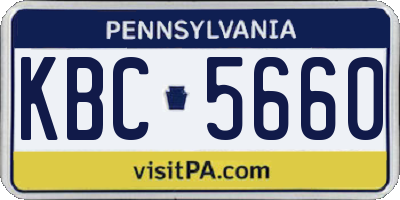 PA license plate KBC5660