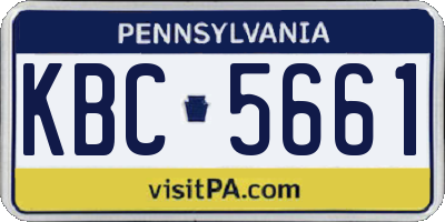 PA license plate KBC5661