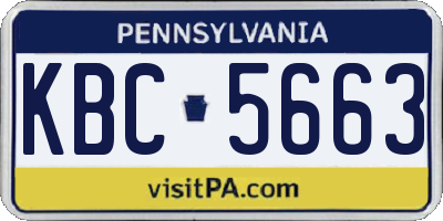 PA license plate KBC5663