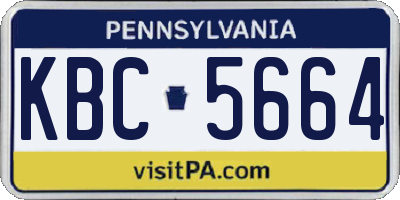 PA license plate KBC5664
