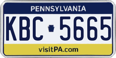 PA license plate KBC5665