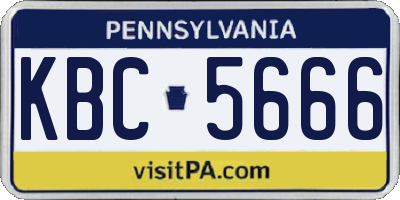 PA license plate KBC5666