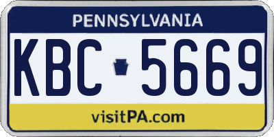PA license plate KBC5669
