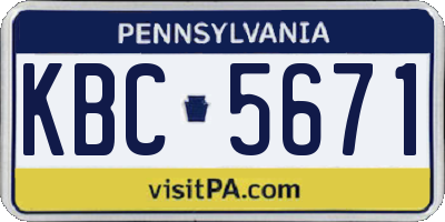 PA license plate KBC5671