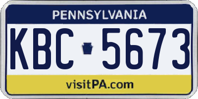 PA license plate KBC5673