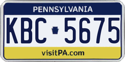 PA license plate KBC5675