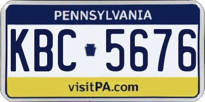 PA license plate KBC5676