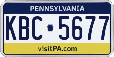 PA license plate KBC5677