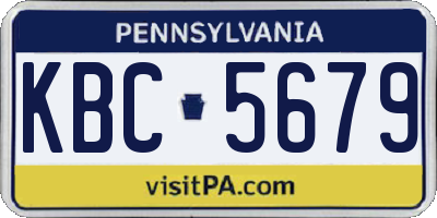 PA license plate KBC5679