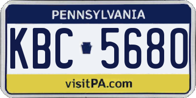 PA license plate KBC5680