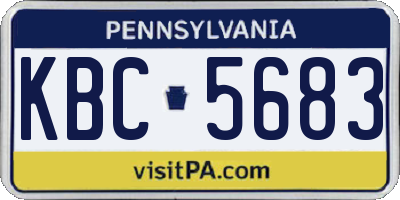 PA license plate KBC5683