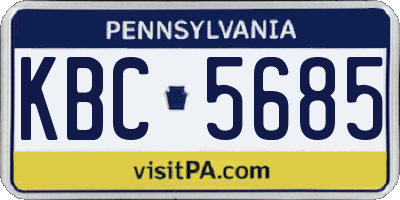 PA license plate KBC5685