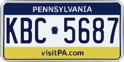 PA license plate KBC5687