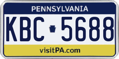 PA license plate KBC5688