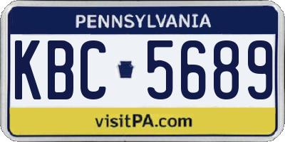 PA license plate KBC5689