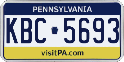 PA license plate KBC5693