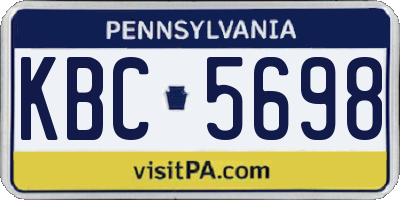 PA license plate KBC5698