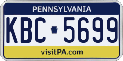 PA license plate KBC5699