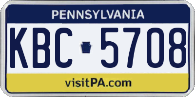 PA license plate KBC5708