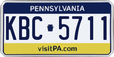 PA license plate KBC5711