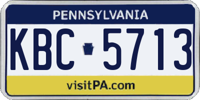 PA license plate KBC5713