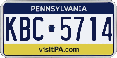 PA license plate KBC5714