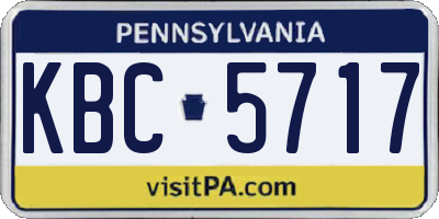 PA license plate KBC5717