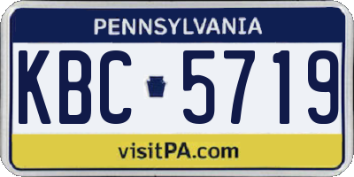 PA license plate KBC5719