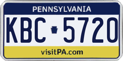 PA license plate KBC5720