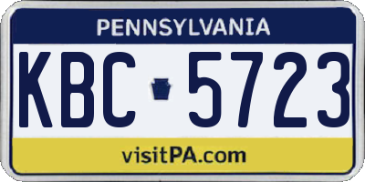 PA license plate KBC5723
