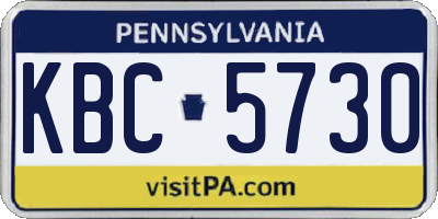 PA license plate KBC5730