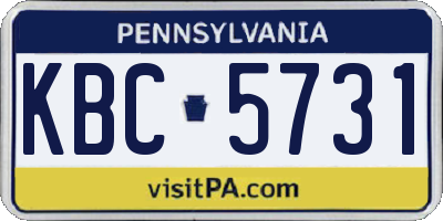 PA license plate KBC5731
