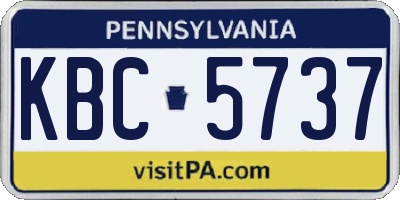 PA license plate KBC5737