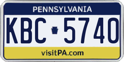 PA license plate KBC5740