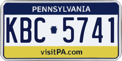 PA license plate KBC5741