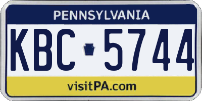 PA license plate KBC5744