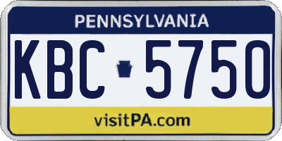 PA license plate KBC5750