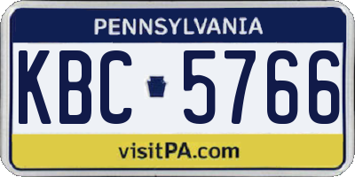 PA license plate KBC5766