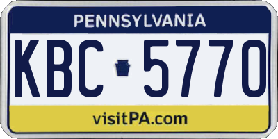 PA license plate KBC5770