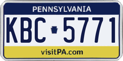 PA license plate KBC5771