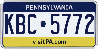 PA license plate KBC5772