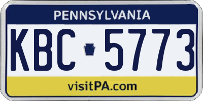 PA license plate KBC5773