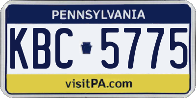 PA license plate KBC5775