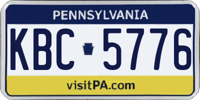 PA license plate KBC5776