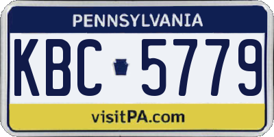 PA license plate KBC5779