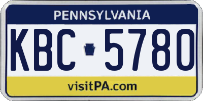 PA license plate KBC5780