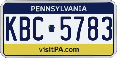 PA license plate KBC5783